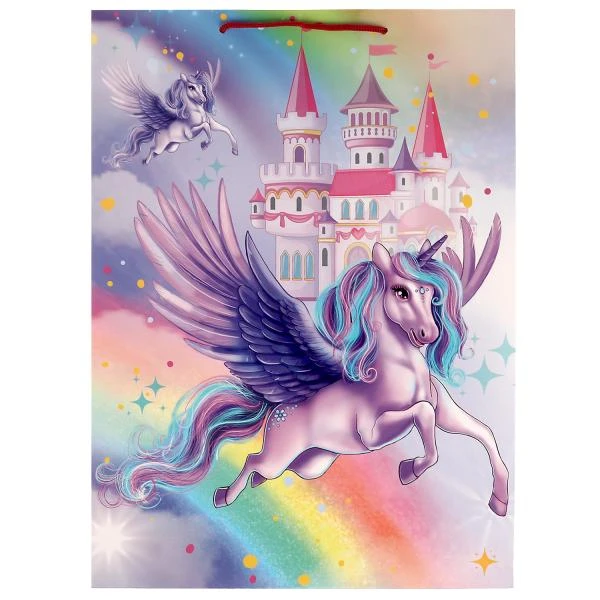Пакет большой xl 33,5*45*10 см, единорог ЧУДО ПРАЗДНИК