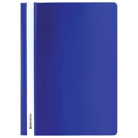 Скоросшиватель пластиковый BRAUBERG, А4, 130/180 мкм, синий, 220385 Скоросшиватель пластиковый BRAUBERG, А4, 130/180 мкм, синий, 220385
