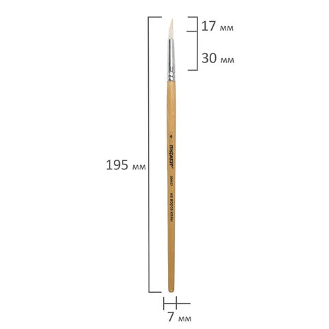 Кисть ПИФАГОР, из ворса козы, круглая, № 4, 200827
