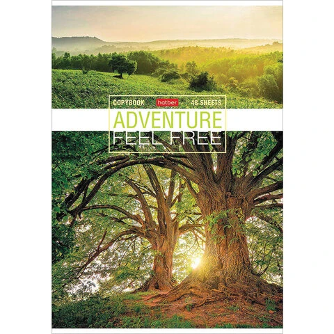 Тетрадь А4 48 л. HATBER скоба, клетка, обложка картон, "Путешествие", Тетрадь А4 48 л. HATBER скоба, клетка, обложка картон, "Путешествие",