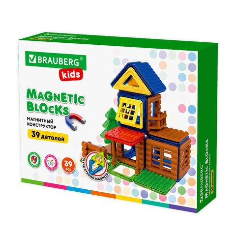 Магнитный конструктор MAGNETIC BUILD BLOCKS-39 "Построй дом", 39