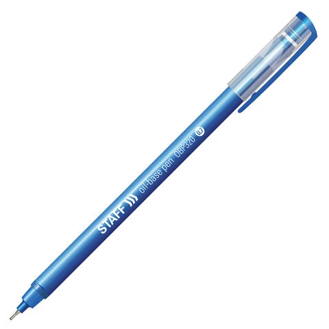 Ручка шариковая масляная STAFF Basic "OBP-320", СИНЯЯ, корпус голубой,