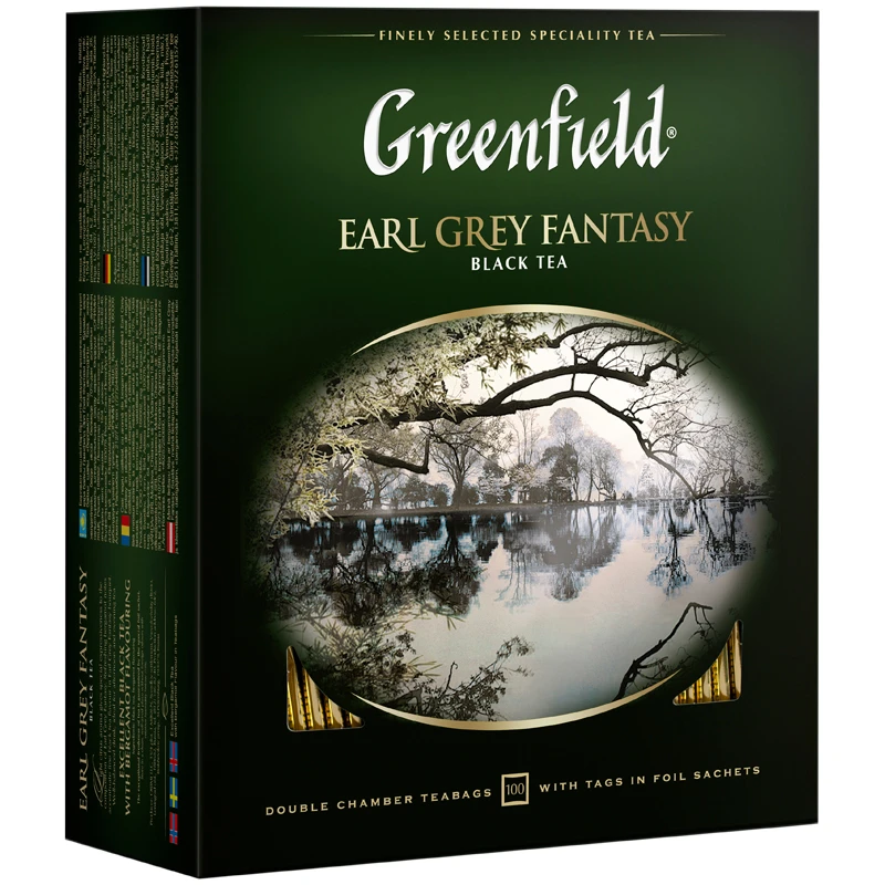 Чай Greenfield "Earl Grey", черный с бергамотом, 100 фольг. пакетиков