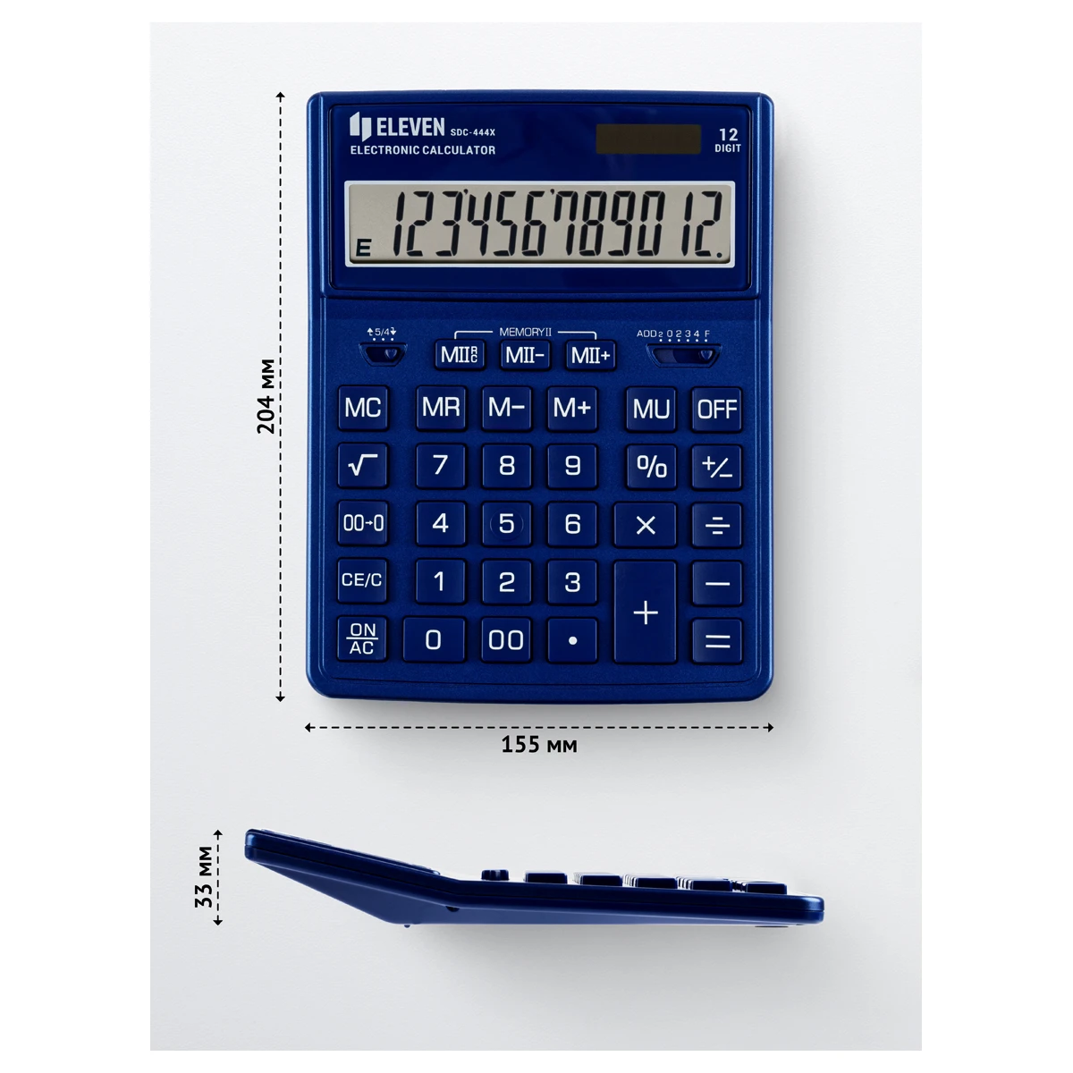 Калькулятор настольный Eleven SDC-444X-NV, 12 разрядов, двойное питание,