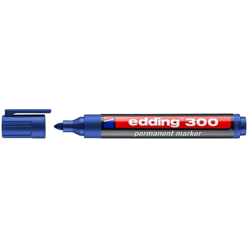Маркер перманентный Edding "300" синий, пулевидный, 1,5-3,0мм. E-300/3