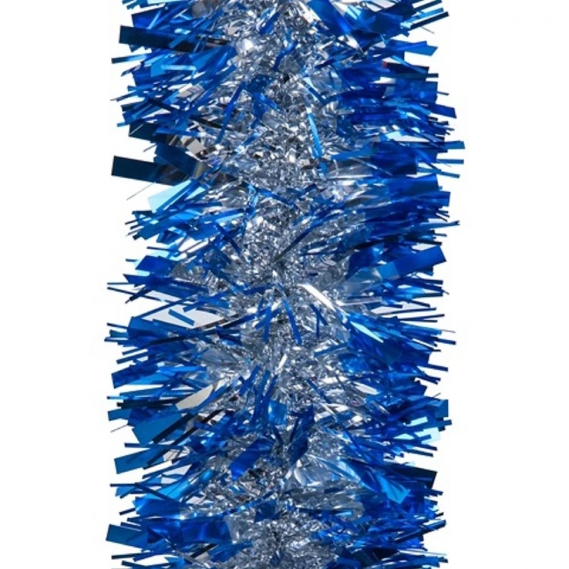 Мишура цвет серебро/синий 2 м., d=95 М0831