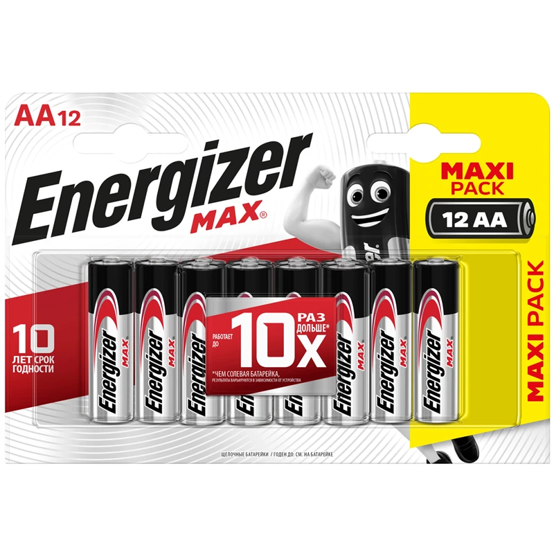 Батарейка Energizer Max АА (LR06) алкалиновая, 12BL