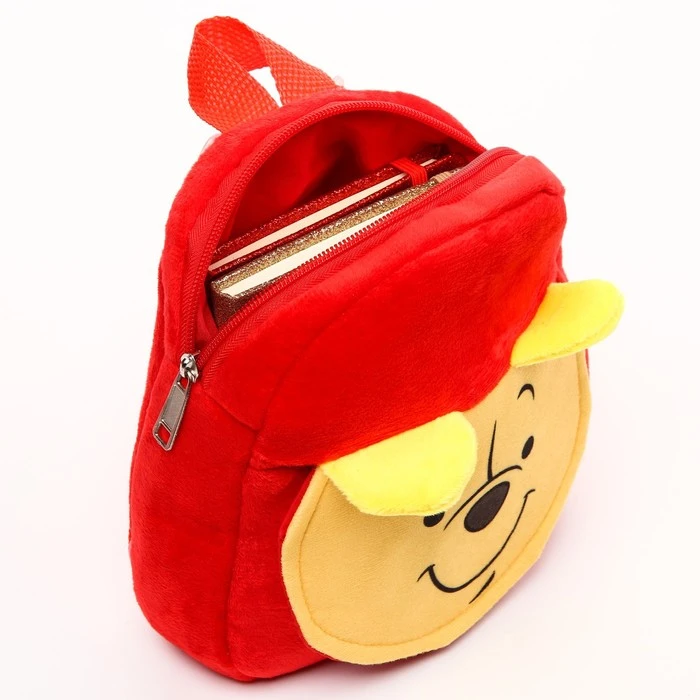 Рюкзак плюшевый, на молнии, с карманом, 19х22 см, Медвежонок Винни и его друзья