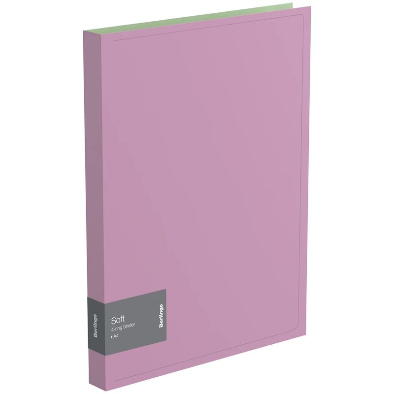 Папка на 4-х кольцах Berlingo "Soft", 25мм, 600мкм, сиреневая