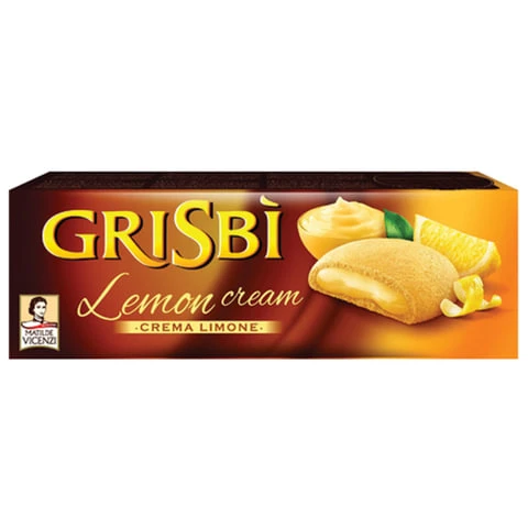Печенье GRISBI (Гризби) "Lemon cream", с начинкой из лимонного крема,