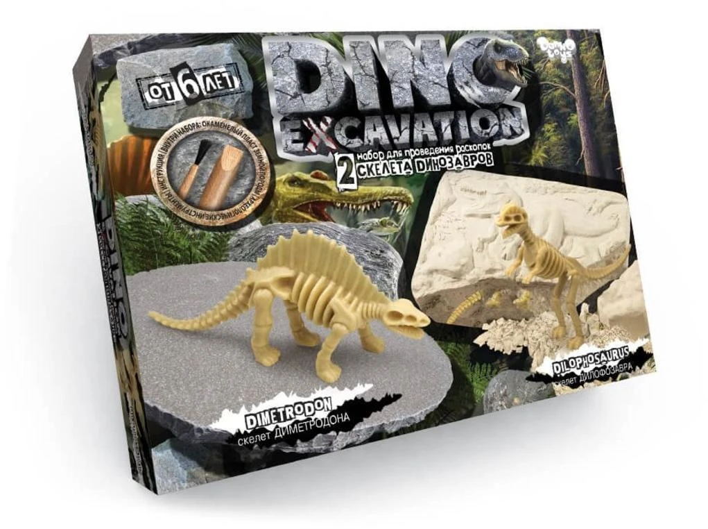 Набор для проведения раскопок Dino Excavation Динозавры (Диметродон и