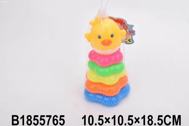 Пирамидка 18,5 см (5 колец, в сетке) "Цыпленок" кружевные кольца (Арт. Пирамидка 18,5 см (5 колец, в сетке) "Цыпленок" кружевные кольца (Арт.