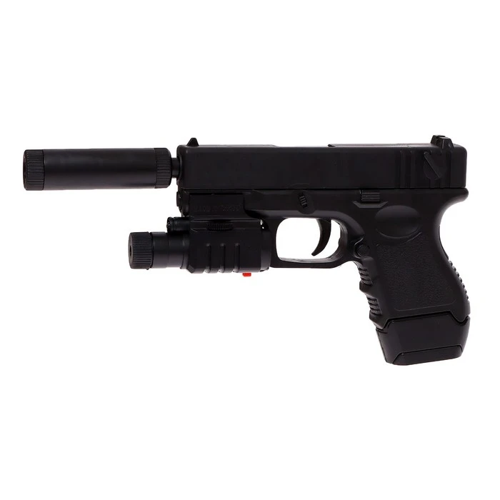 Пистолет пневматический детский «Форт», с фонариком, лазером и глушителем