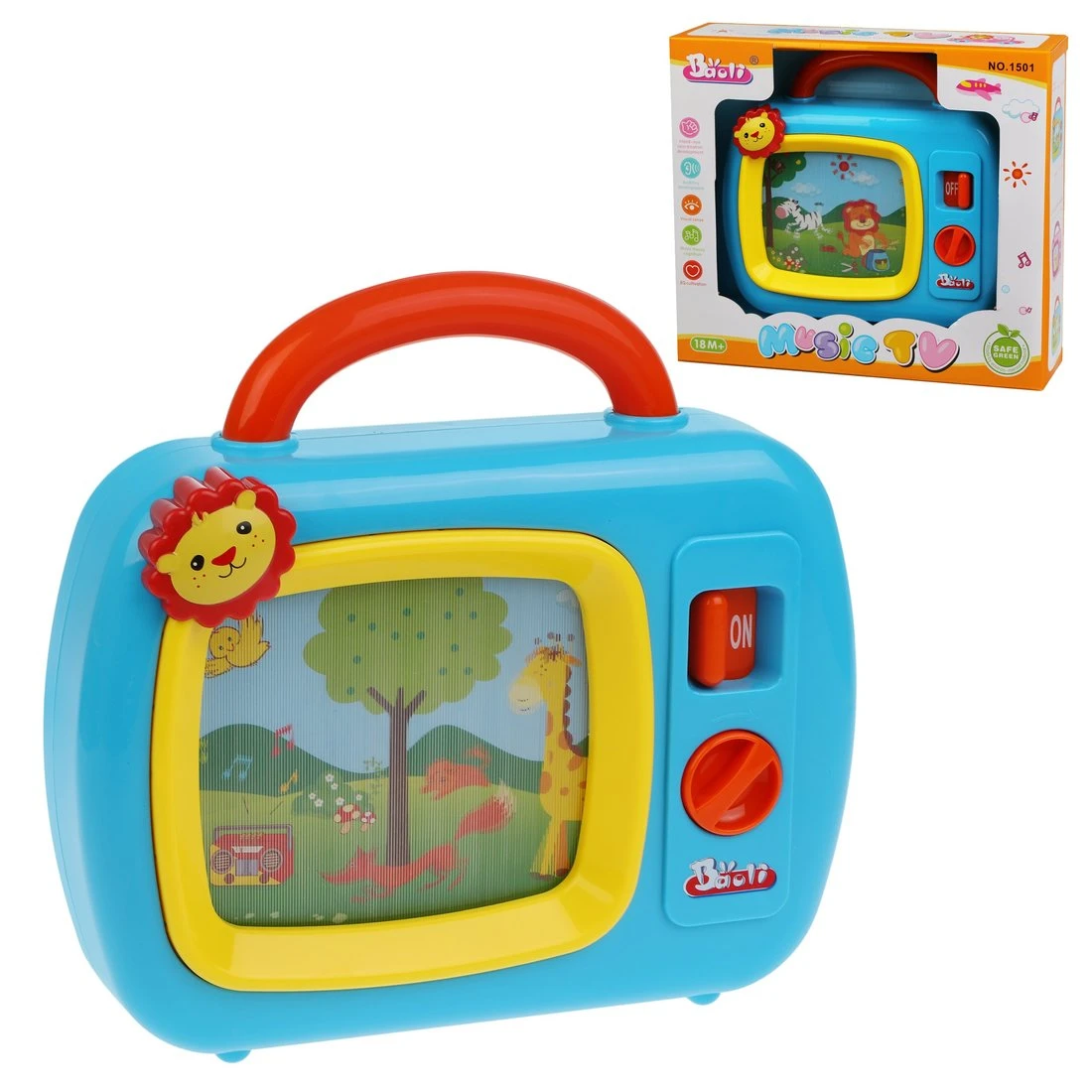 Музыкальный телевизор, двигаются картинки, звук, батар.не вх.в компл., в