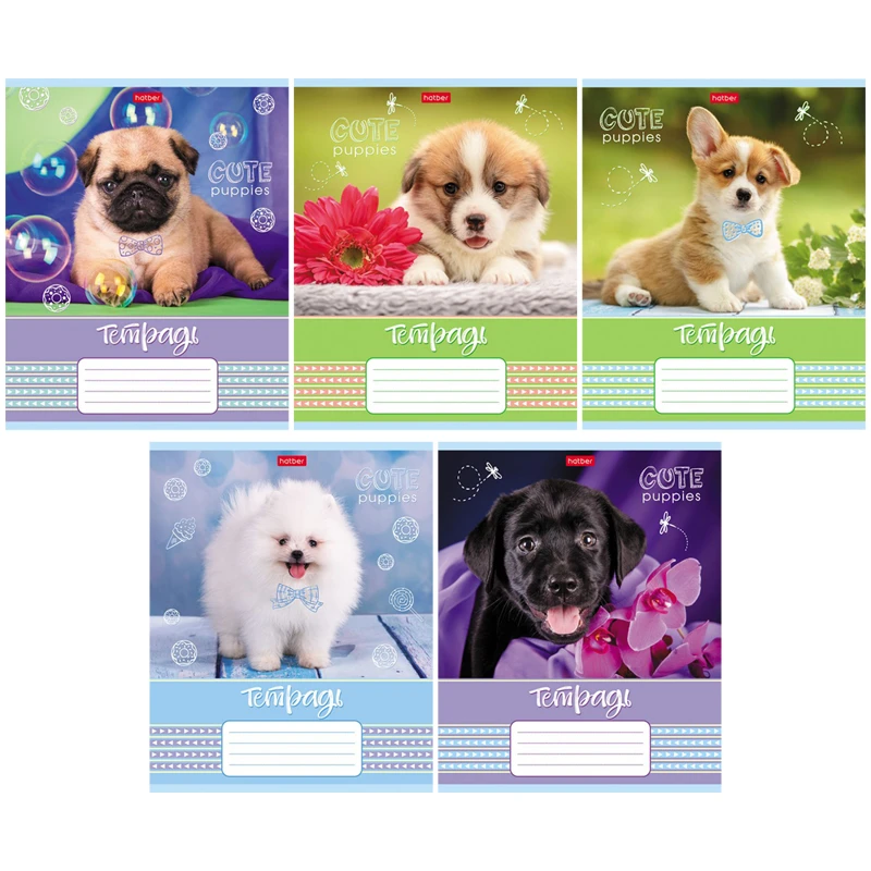 Тетрадь 18л., клетка Hatber "Щенячья радость"