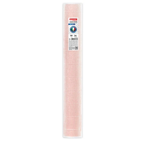 Бумага гофрированная (ИТАЛИЯ) 180 г/м2, бело-розовая (569), 50х250 см, BRAUBERG