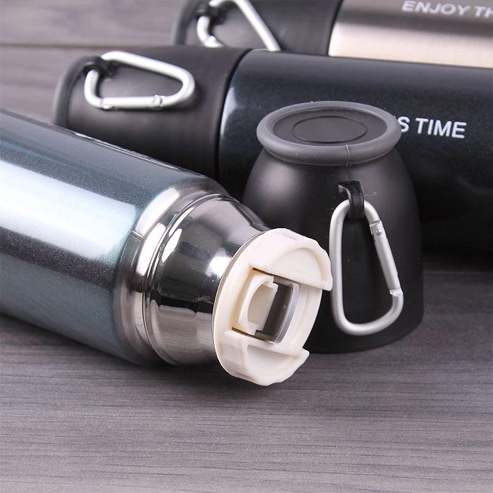 Термос с карабином 500мл цвет ассорти Термос с карабином 500мл цвет ассорти