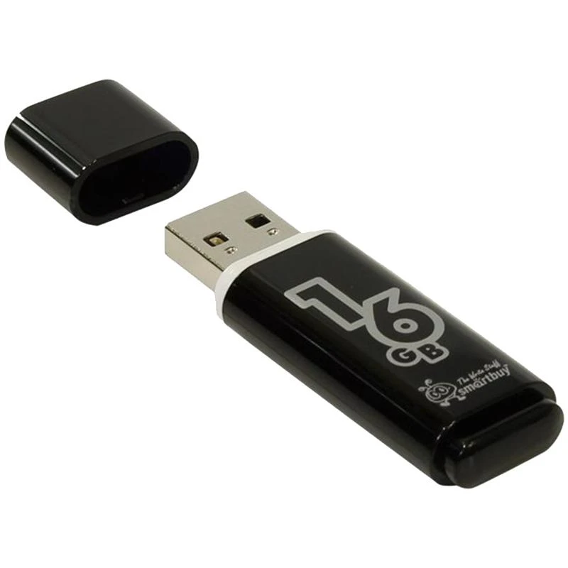 Память Smart Buy USB Flash 16GB Glossy черный: SB16GBGS-K штр.:  4690626001213