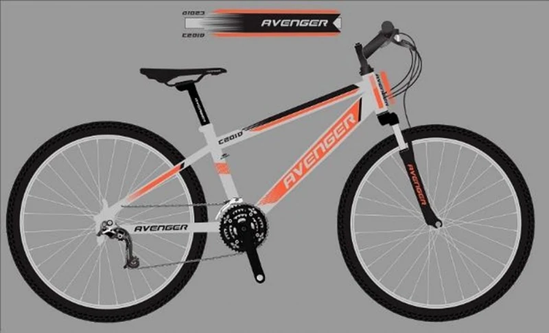 Велосипед 20" AVENGER C201D (DISK) (7-скоростей) серый/оранжевый/неоновый