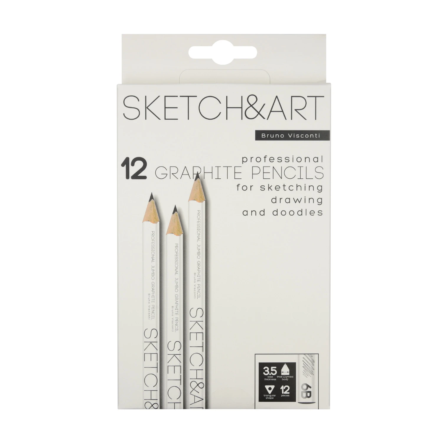 КАРАНДАШ ЧЕРНОГРАФИТОВЫЙ "Sketch&Art. Jumbo" 6В, 3,5 MM