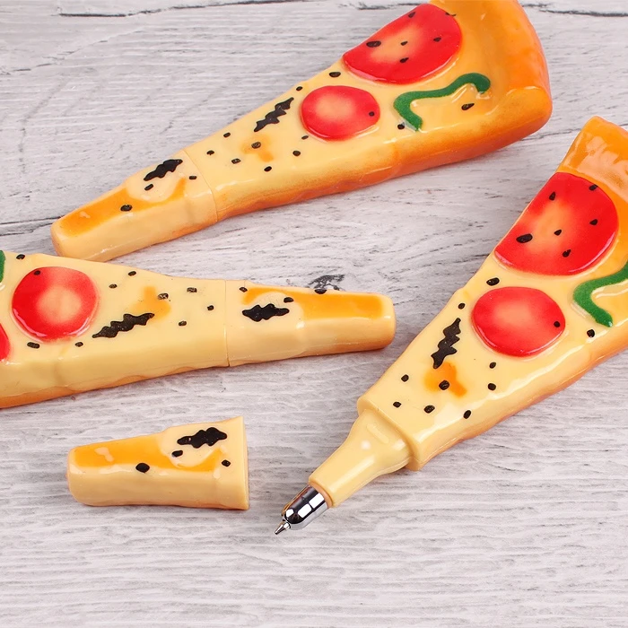 Ручка шариковая синяя сувенирная с магнитом "Пицца"