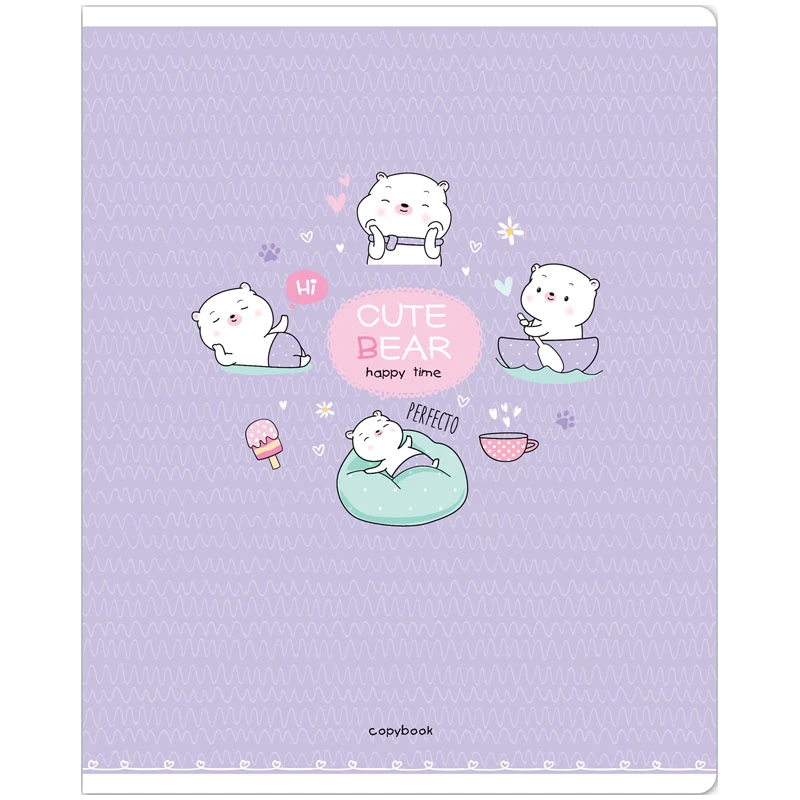 Тетрадь 48л., А5, клетка MESHU "Happy time", матовая ламинация,