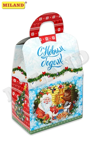 Коробка для конфет Домик В канун Нового года (1000 гр) КК-1577 Коробка для конфет Домик В канун Нового года (1000 гр) КК-1577