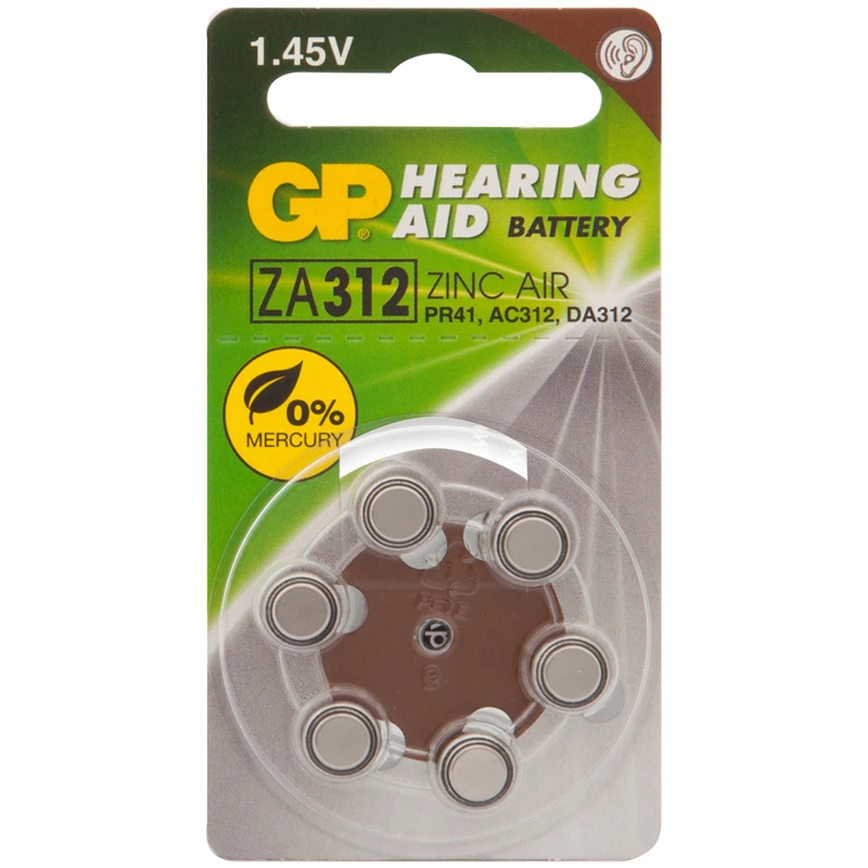 Батарейка GP ZA31F (PR41, AC312, AC312E, DA312, V312A) воздушно-цинковая, BC6 Батарейка GP ZA31F (PR41, AC312, AC312E, DA312, V312A) воздушно-цинковая, BC6