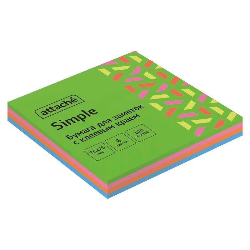 Стикеры ATTACHE Bright colours 76х76 Весен.радуга 100л.