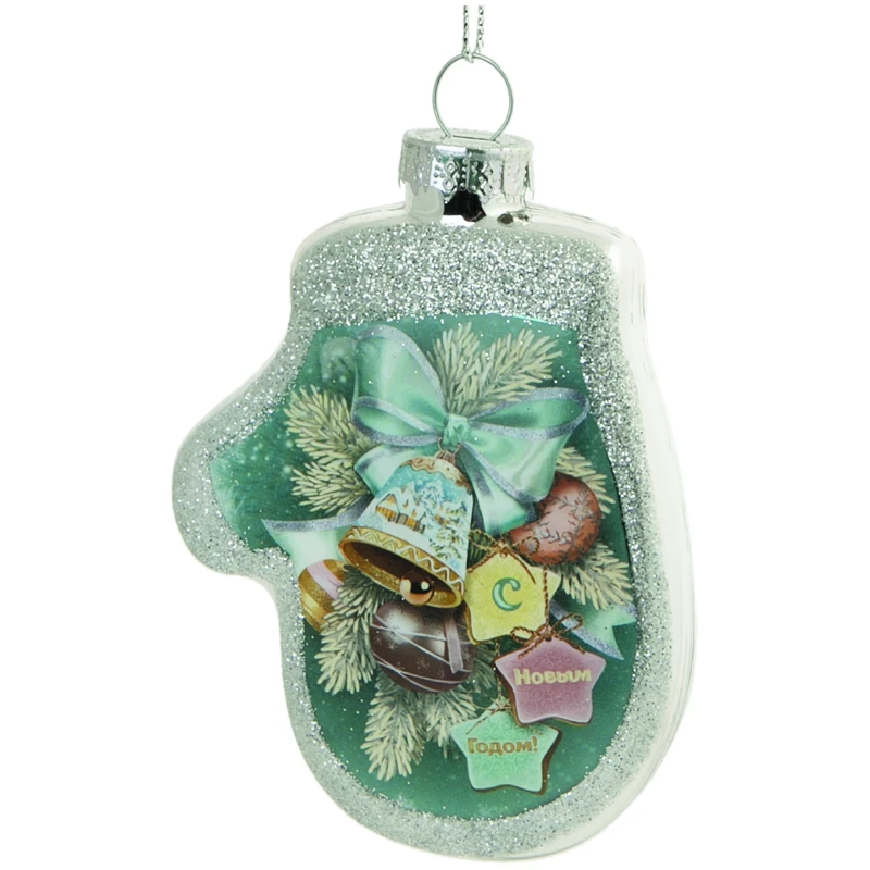 Елочное украшение из стекла "Елочные игрушки", 2*9*6,5см Елочное украшение из стекла "Елочные игрушки", 2*9*6,5см