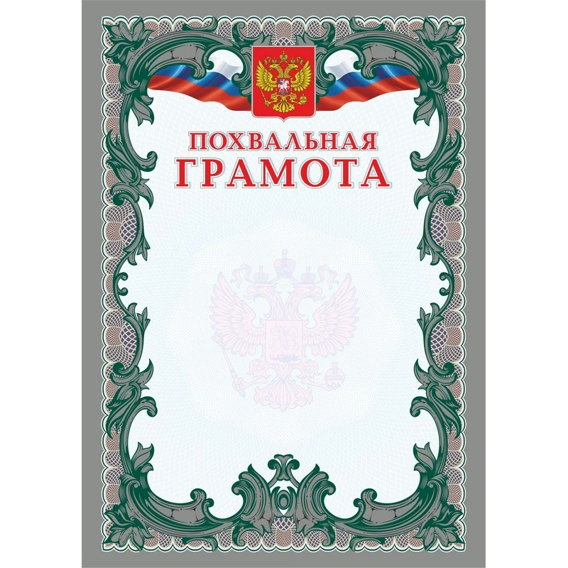 Грамота Похвальная (серебро) (А4, мелованная, пл. 250) КЖ-1195 15шт.уп