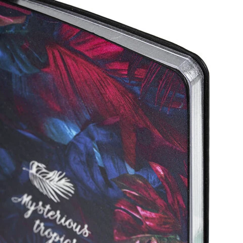 Блокнот А5 (143x210 мм), BRAUBERG VISTA "Tropicano", под кожу, гибкий,