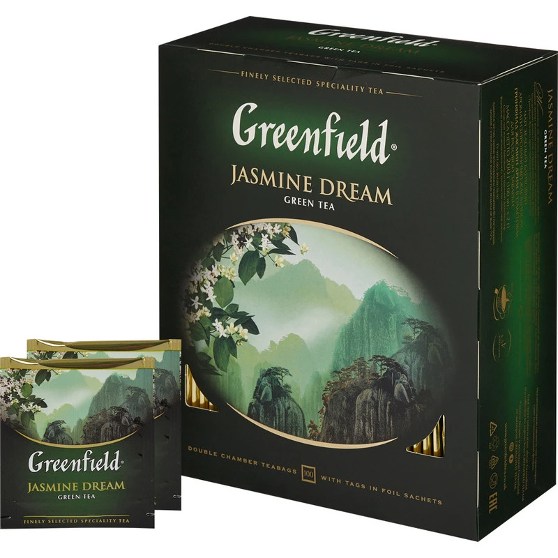 Чай Greenfield Jasmin Dream зеленый,100пак/уп 0586-09