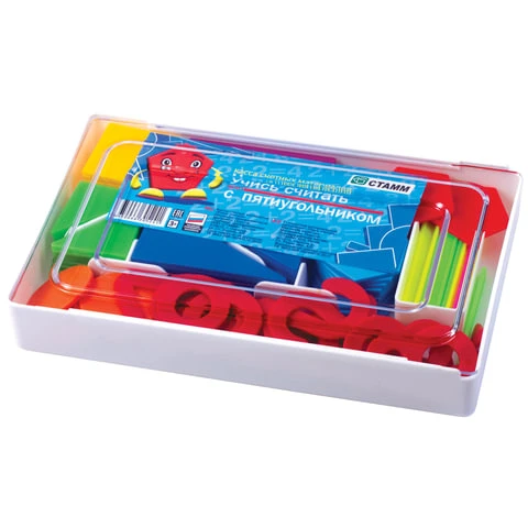 Касса цифр и счетных материалов СТАММ "Учись считать", 142 элемента,