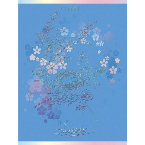 Тетрадь А5, 48 л., HATBER, скоба, клетка, матовая ламинация, 3D,