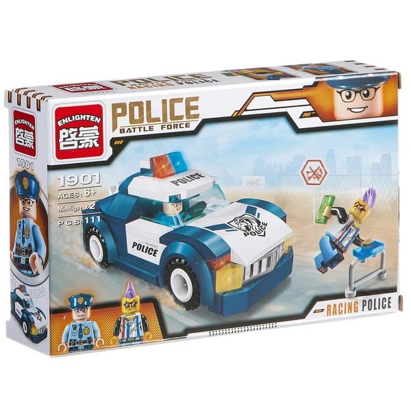 Констр. ENLIGHTEN пласт. Police, 111 дет., 2 фигурки ( полицейский,грабитель),