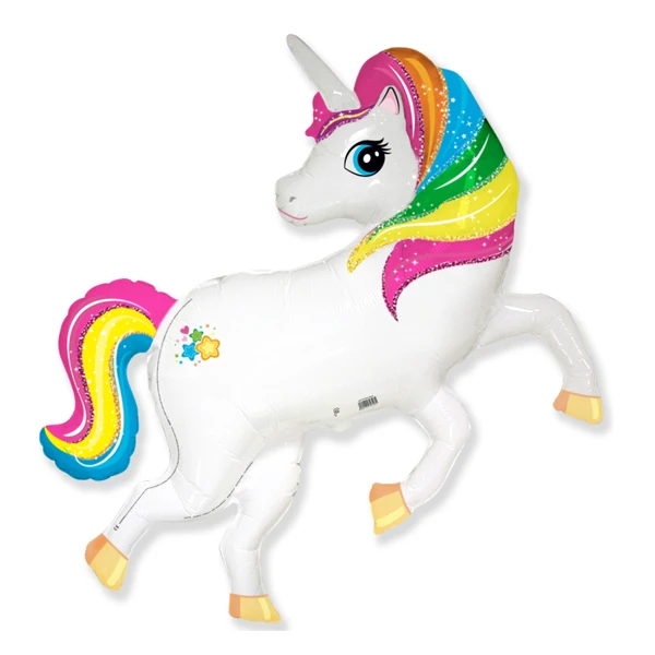 Фигура Единорог цветная грива 101 см X 105 см фольгированный шар Фигура Единорог цветная грива 101 см X 105 см фольгированный шар