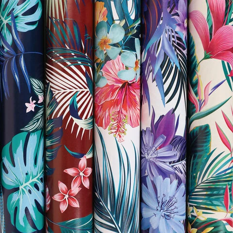 Бумага упаковочная мелованная 70х100 см ЗОЛОТАЯ СКАЗКА "Tropics", 5