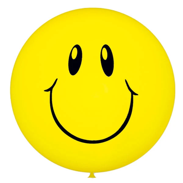 36"/91см Пастель YELLOW (шелк) 1 ст. рис Смайл 1шт