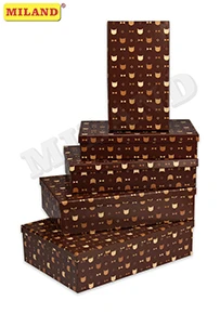 Набор квадратных коробок 5 в 1 "Джентлкот" (29.5*29.5*19 -