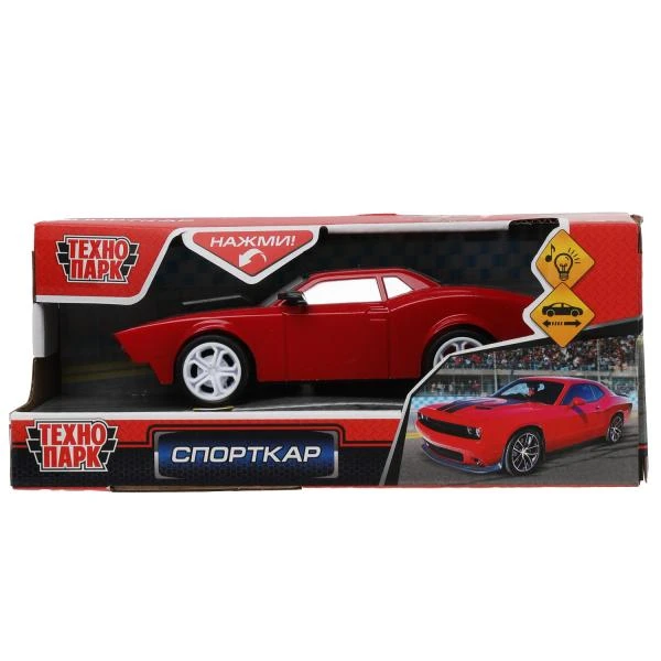 Машина пластик свет-звук СПОРТКАР 16,5 см, инерц., красн, Технопарк