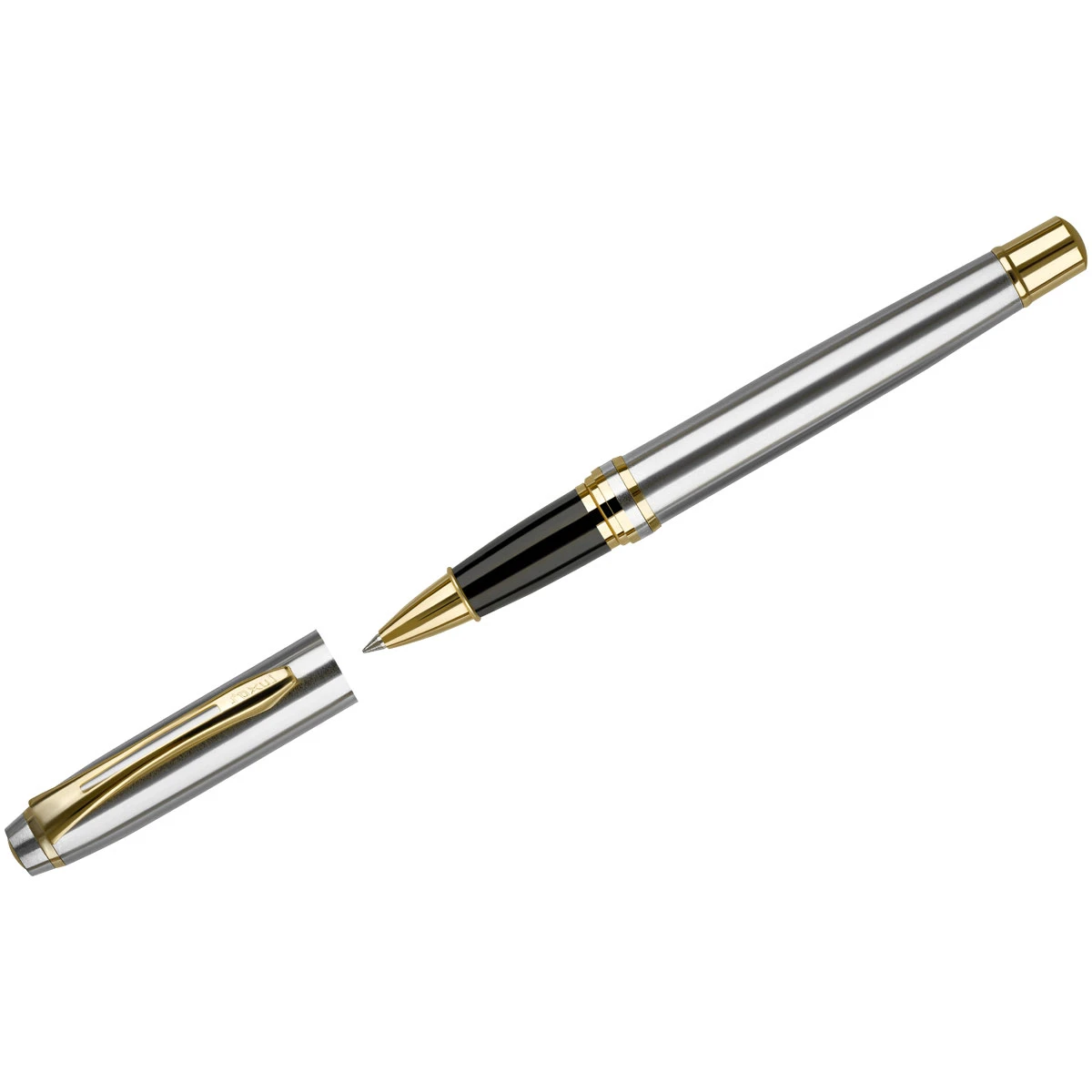 Ручка-роллер Luxor "Trident" синяя, 1,0мм, корпус серебро/золото,