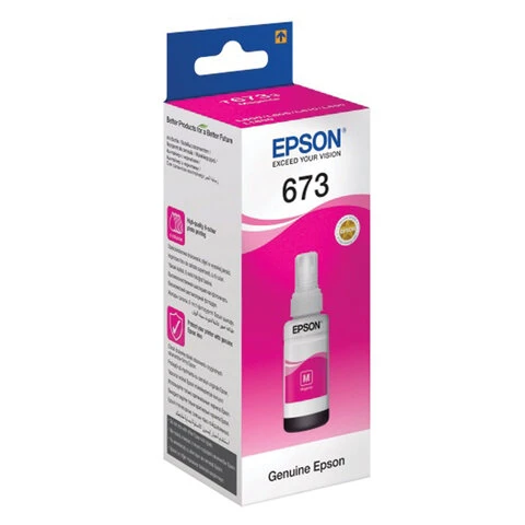 Чернила EPSON (C13T67334A) для СНПЧ Epson L800/L805/L810/L850/L1800, пурпурные,