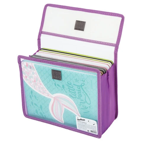 Папка для тетрадей ЮНЛАНДИЯ А5, 2 отделения, пластик, клапан на липучке,