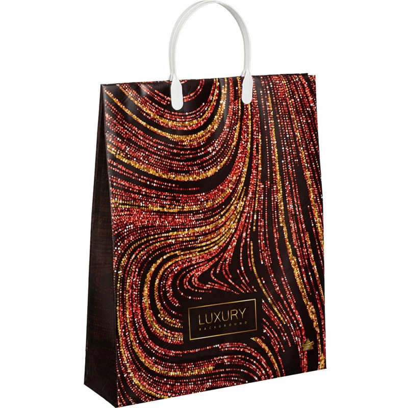 Пакет подарочный пластиковый Пайетки 40х30см арт.163901