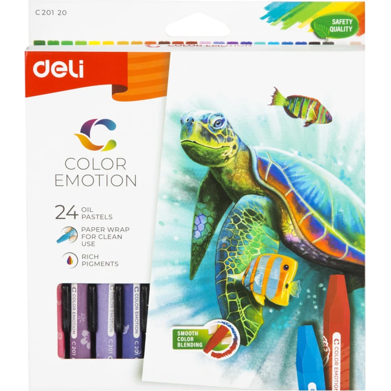 Пастель масляная Deli EC20120 Color Emotion 6-гранные, 24 цвета