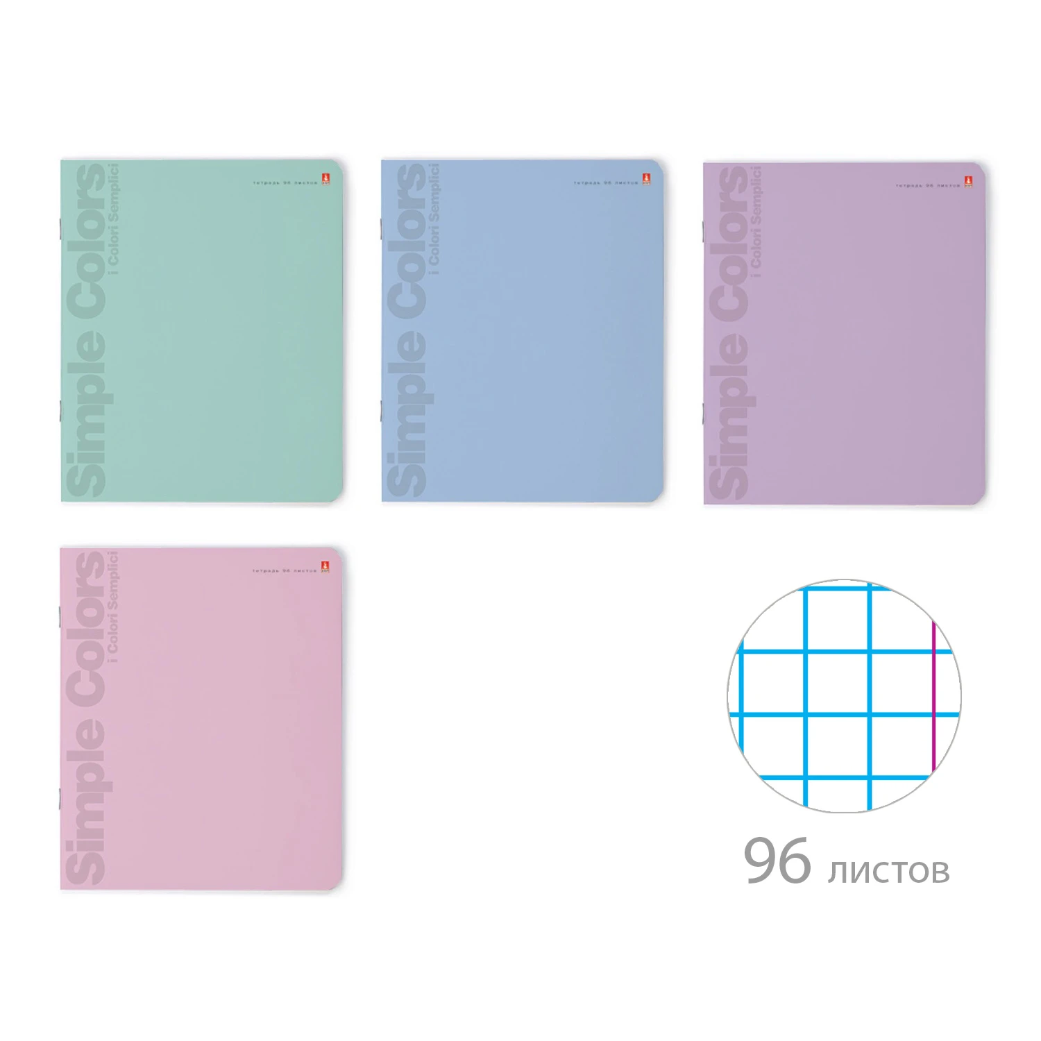ТЕТРАДЬ 96Л. "ZEFIR COLORS" КЛ.,4 ВИДА