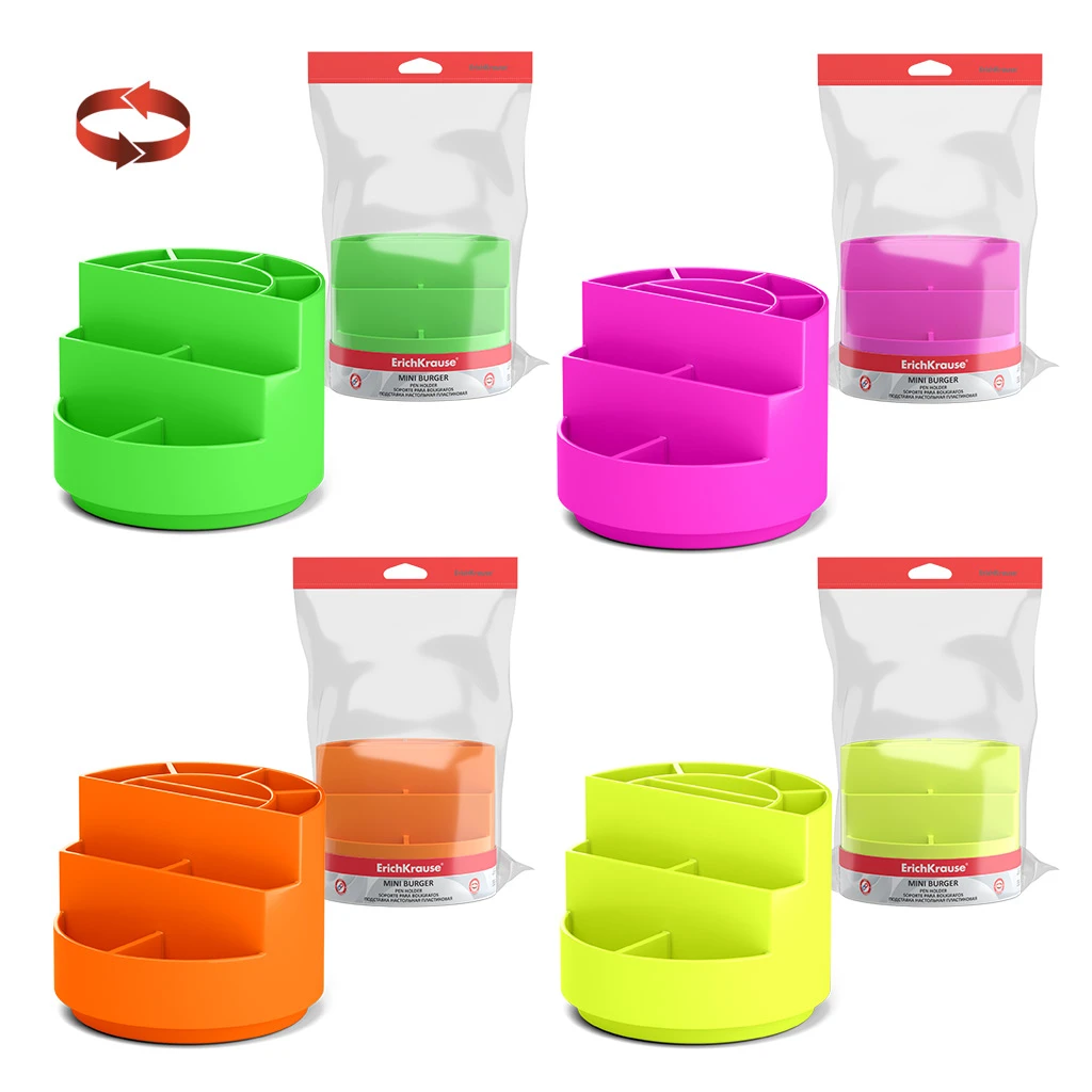 Подставка настольная вращающаяся пластиковая ErichKrause® Mini Burger, Neon