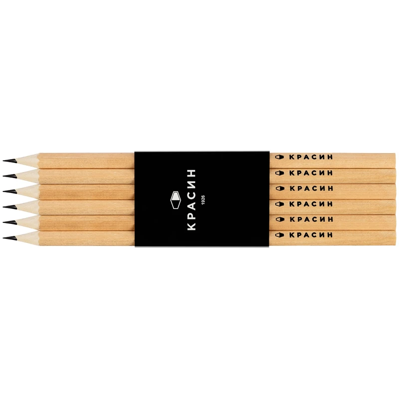 Карандаш чернографитный Красин "Конструктор" 2Т (2H) шестигран.,