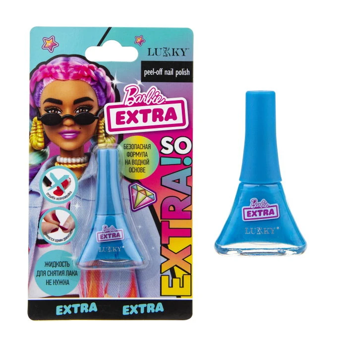 Barbie EXTRA Лак Lukky ярко-голубой, блистер, объем 5,5 мл.